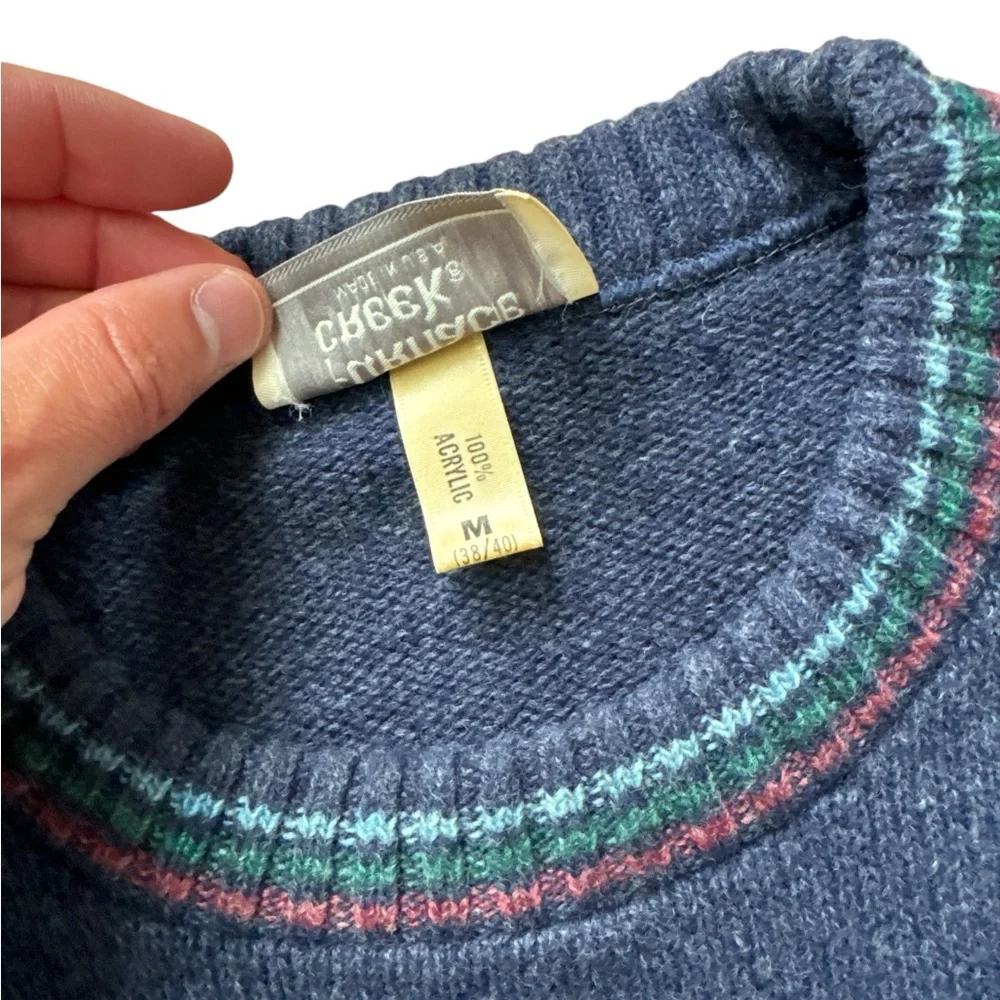 Vintage Furnace Creek Sweater Blue Striped Crew Neck Men’s Size Medium 38/40‎